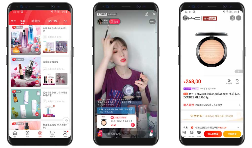 selling online in china: JD live streaming