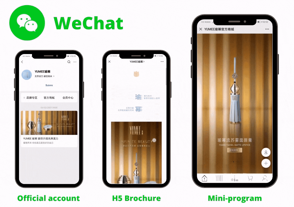 WeChat Official Account H5 Brochure Mini Program YUMEE example