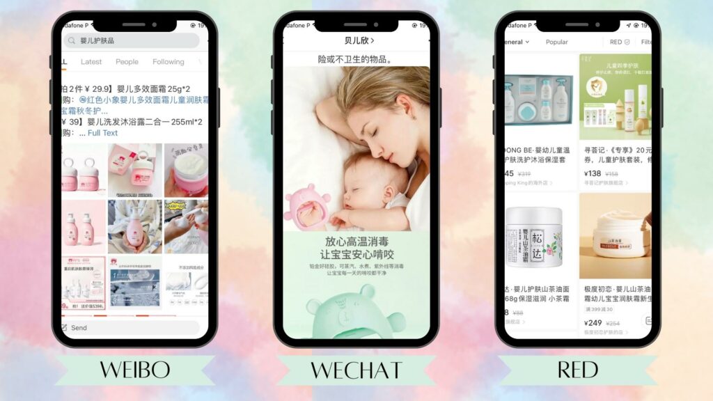 Chinese Mother and Baby products on social media