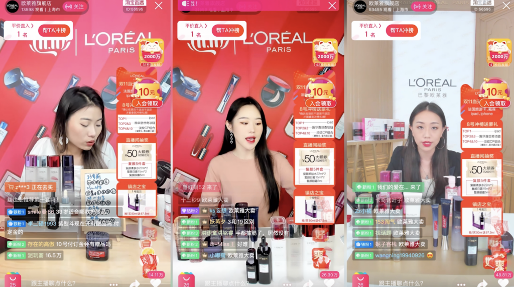Live-streaming in China: Loreal